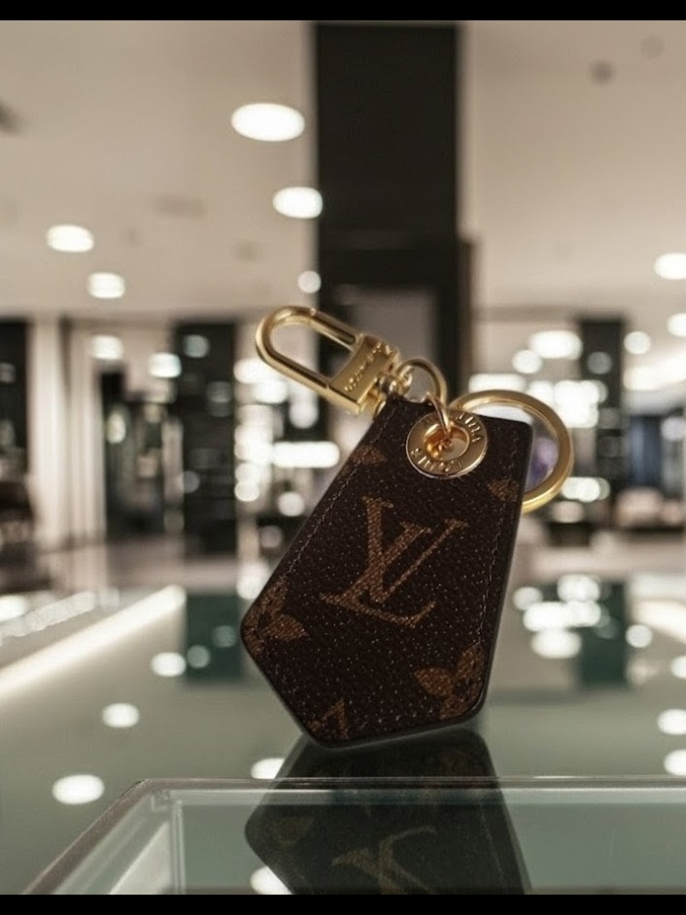 Louis Vuitton Brown & Gold Monogram Key Chain Charm